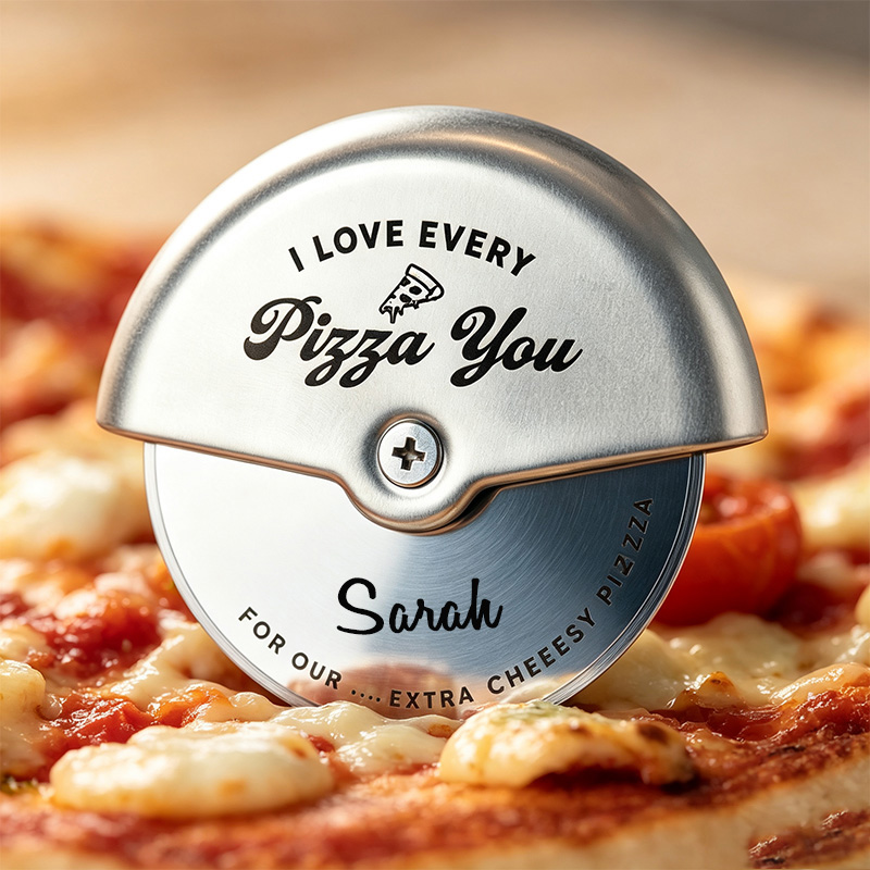Personalized Couples 11th Steel Anniversary Pizza Cutter Engraved Pizza Cutter Wheel  Engraved Stainless Steel Pizza Tool Custom Kitchen Gift for Him Her Couples Newlyweds Kitchen Gift