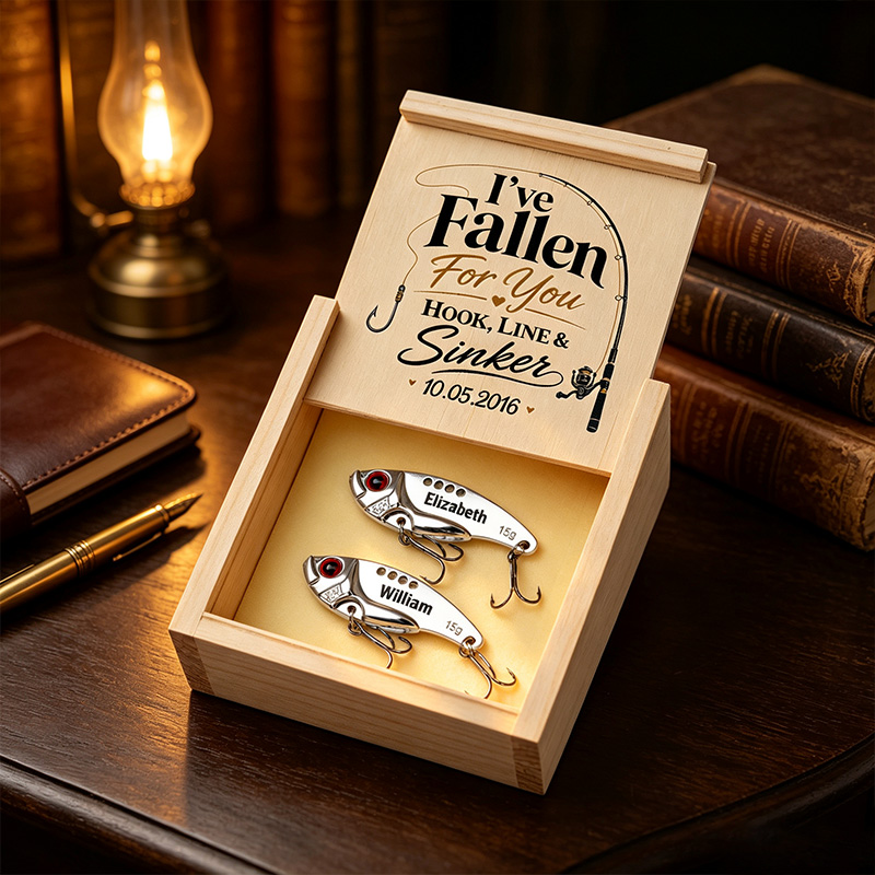 Personalized Love Hooked Me Hard Personalized Custom Fishing Lure for Fishing Couple Gift