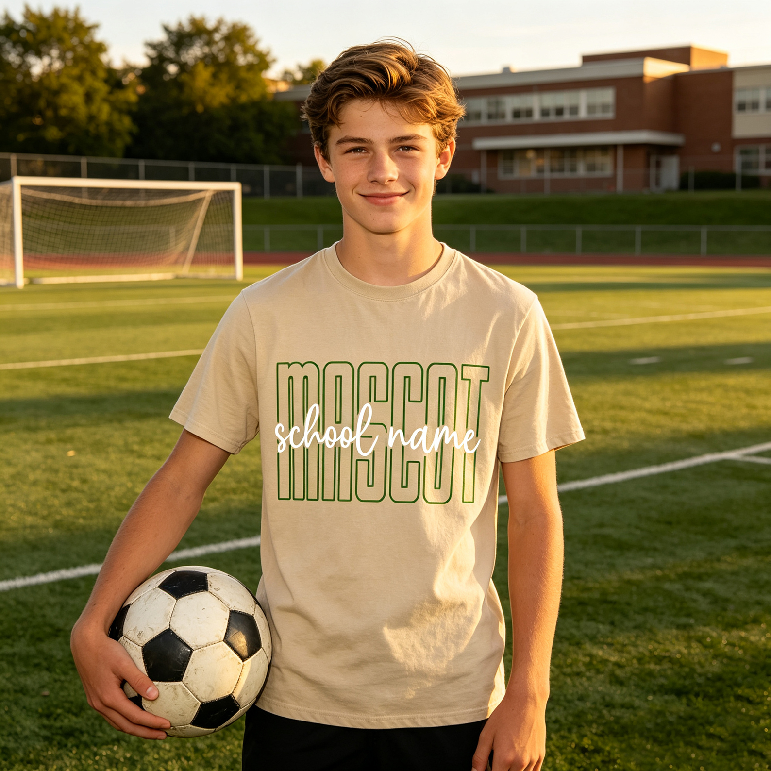 Personalized School Mascot Classic T-Shirt Custom Mascot Name and School Name Back to School Team Spirit Shirt