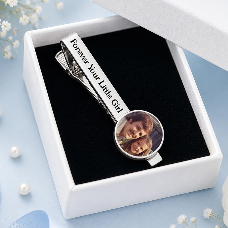 Personalized Photo Tie Clip Custom Tie Clip Gifts with Kids Photo For Dad Grandpa Walking Down The Aisle Together