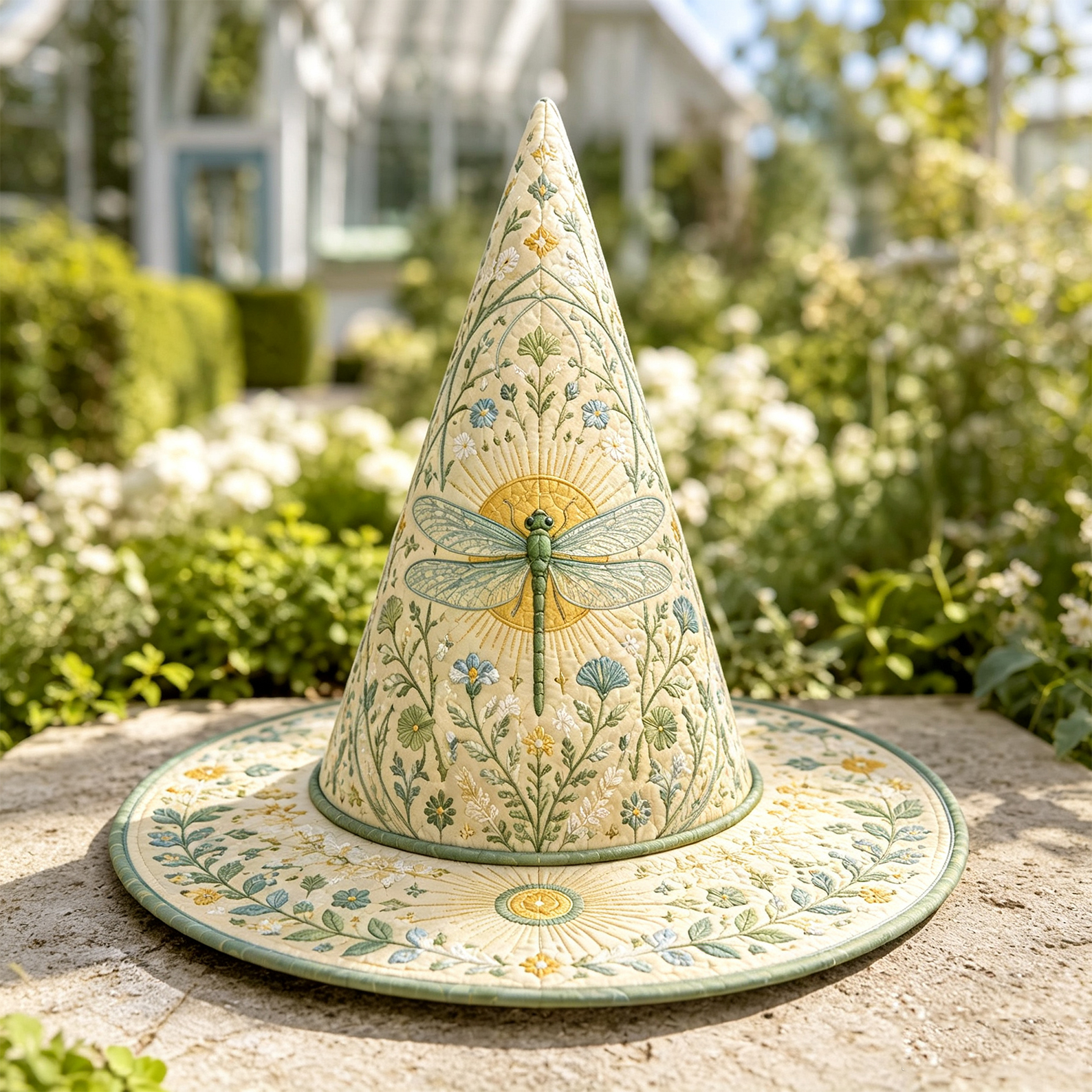 Garden Vintage Fairy Handcrafted Quilted Witch Hat