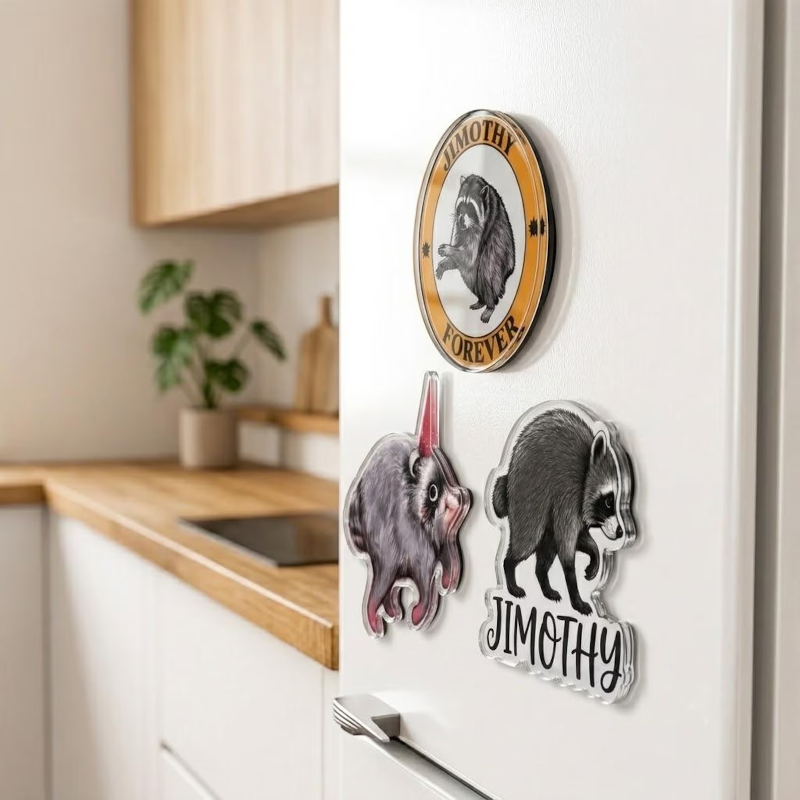 Personalized Raccoon Acrylic Fridge Magnet Seattle Meme Gift Viral Raccoon Meme Funny Seattle Keepsake for Raccoon Lovers