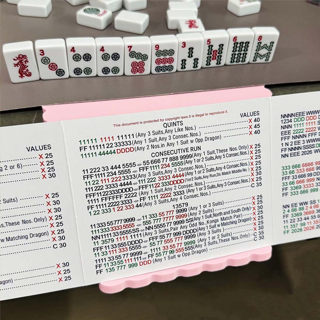 Personalized Mahjong Card Holder 3D Printed Foldable Mahjong Game Card Rack Mahjong Accessories Home Game Night Accessory Mahjong Player Gift