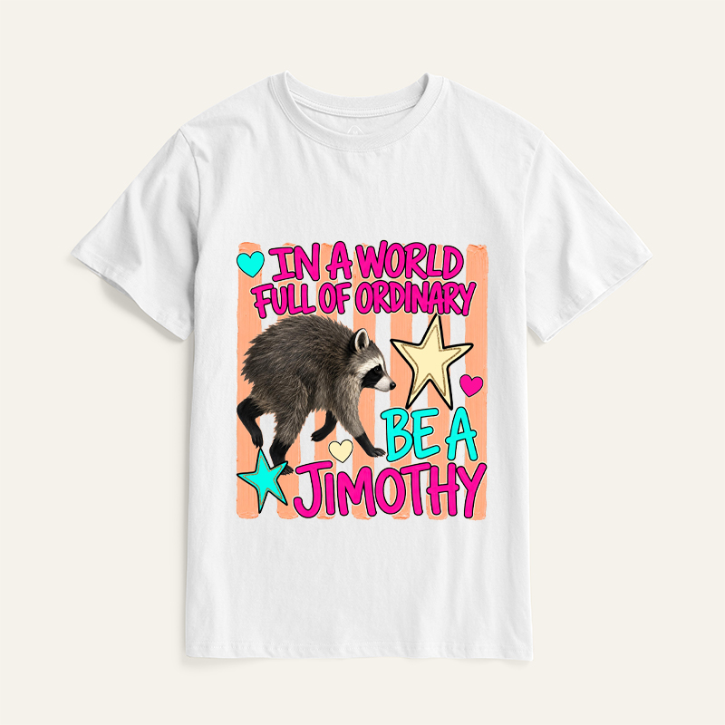 Seattle Raccoon Classic T-shirt IN A WORLD FULL OF ORDINARY Creative Fun Print Short Sleeve