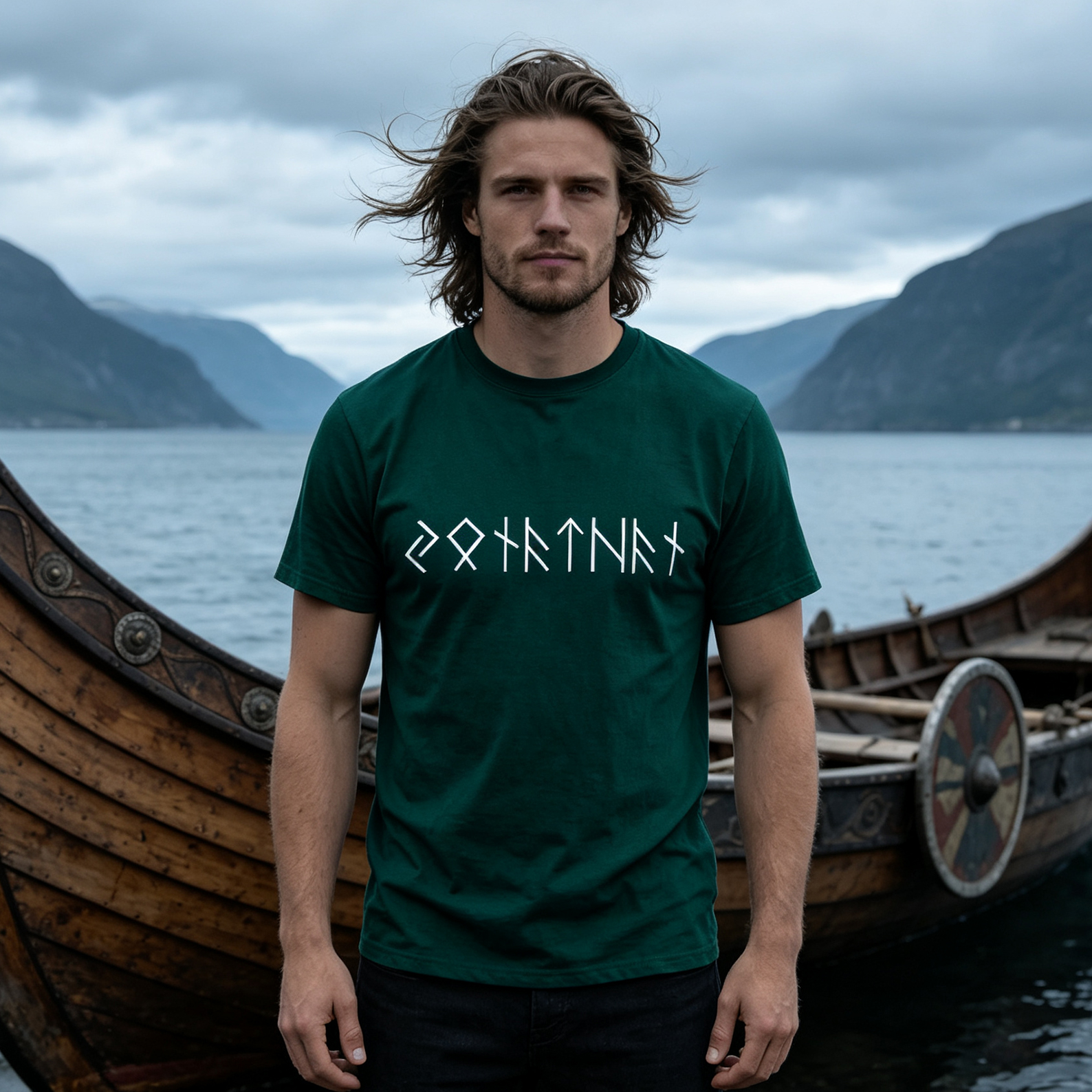 Personalized Classic T-Shirt Custom Name In Runes Viking Gift for Him