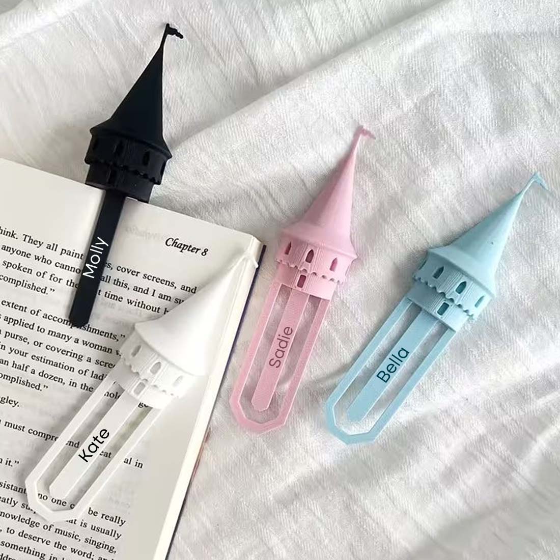Personalized Castle Bookmark 3D Printed Fairy Tale Tower with Custom Name Cute Gift for Book Lovers & Kids