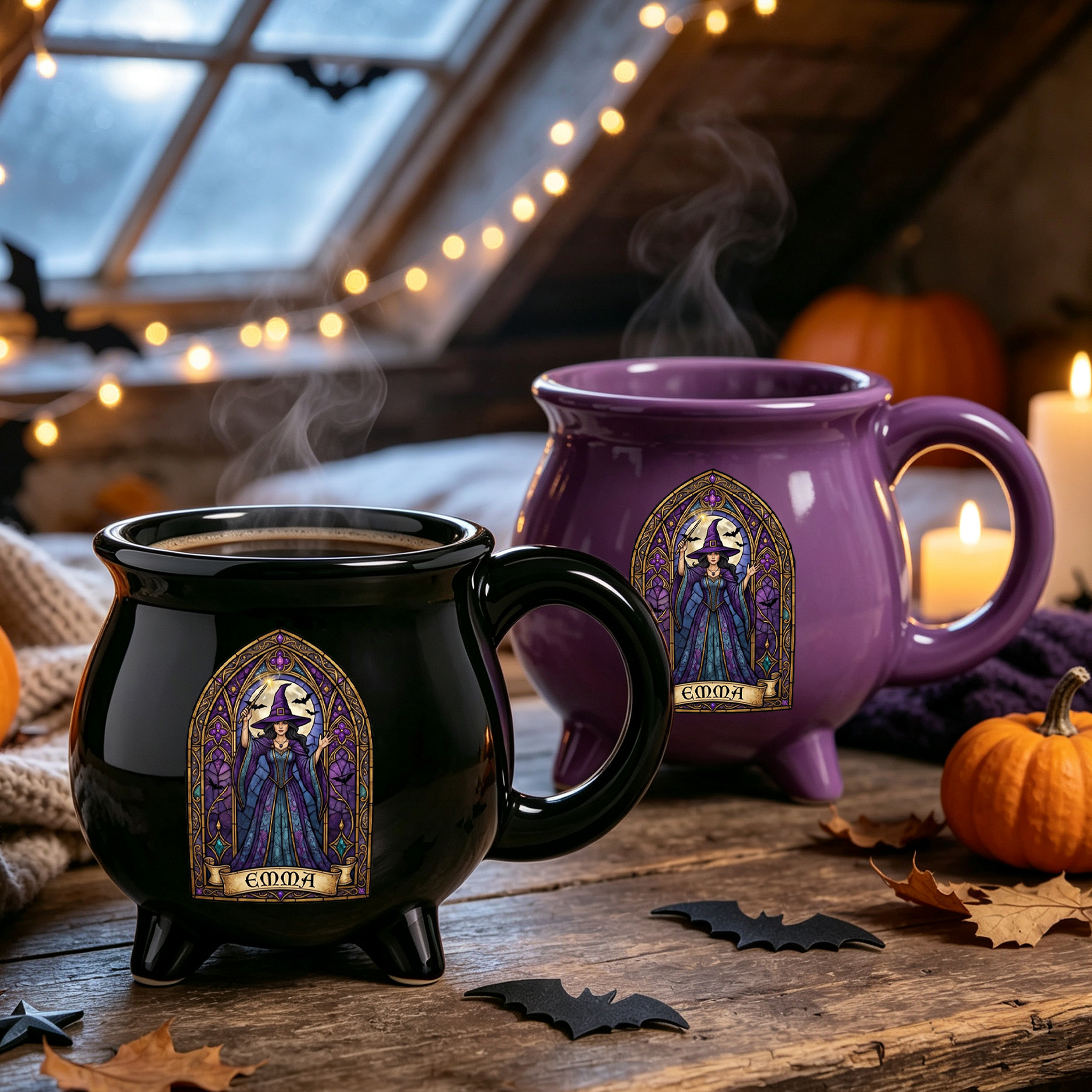 Personalized Gothic Witch Cauldron Ceramic Mug Halloween Magic Coffee Mug