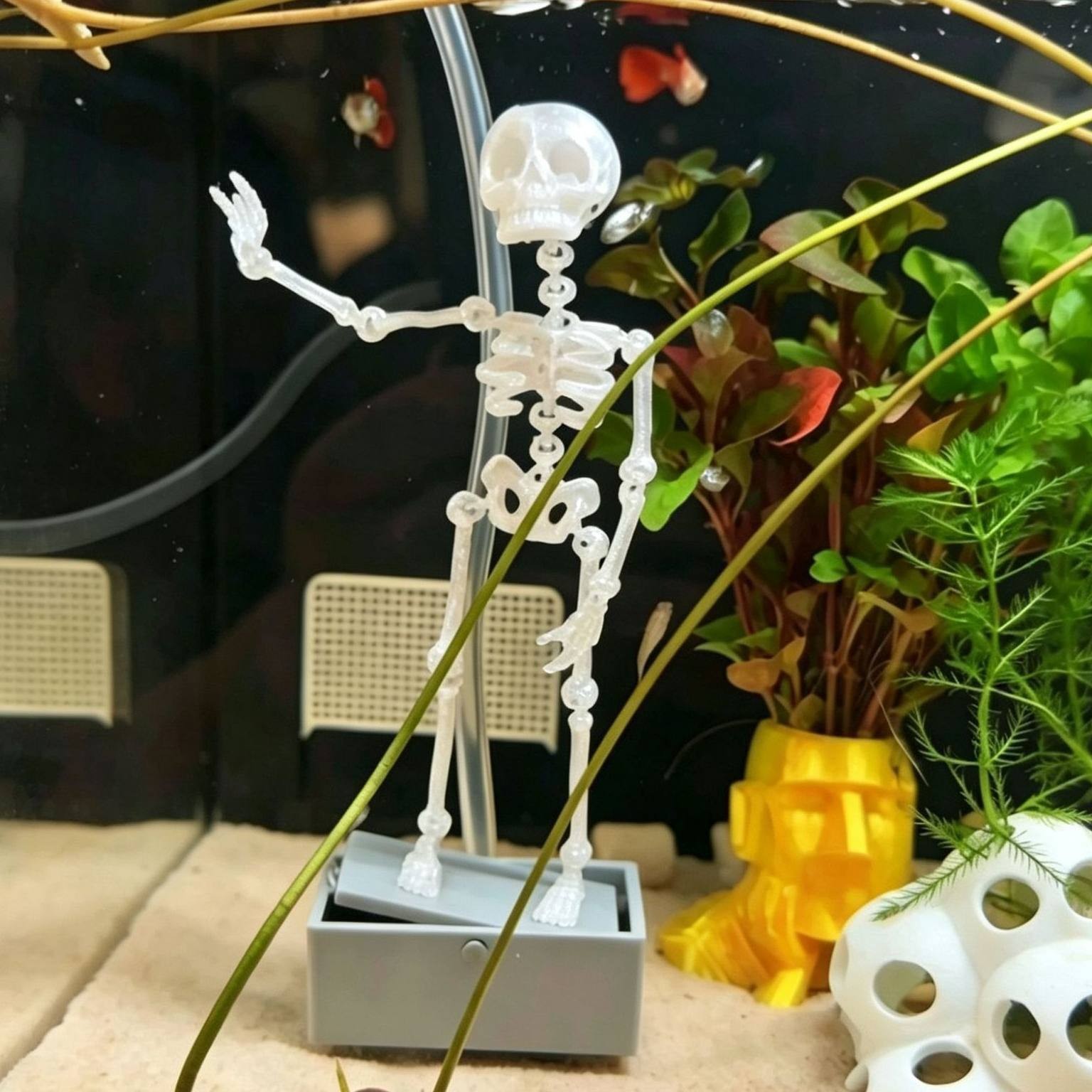 3D Dancing Skeleton Fish Tank Decoration
