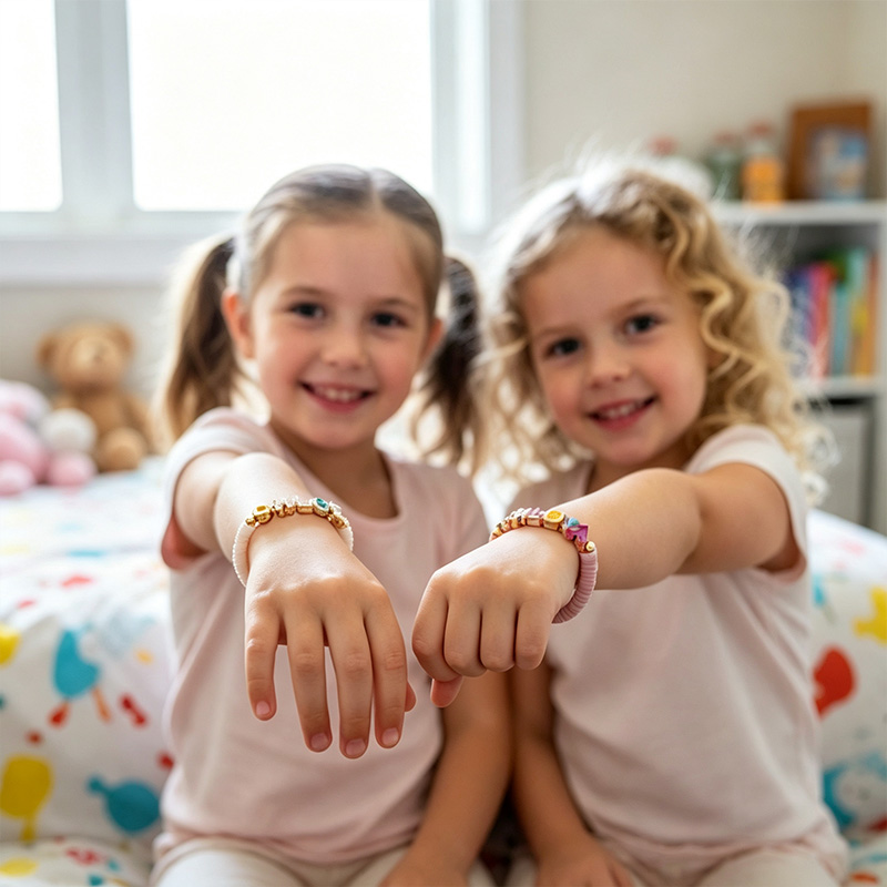Personalized Kids Name Bracelet Colorful Letter Beads Custom Girl Gift Adjustable Elastic Jewelry Accessory