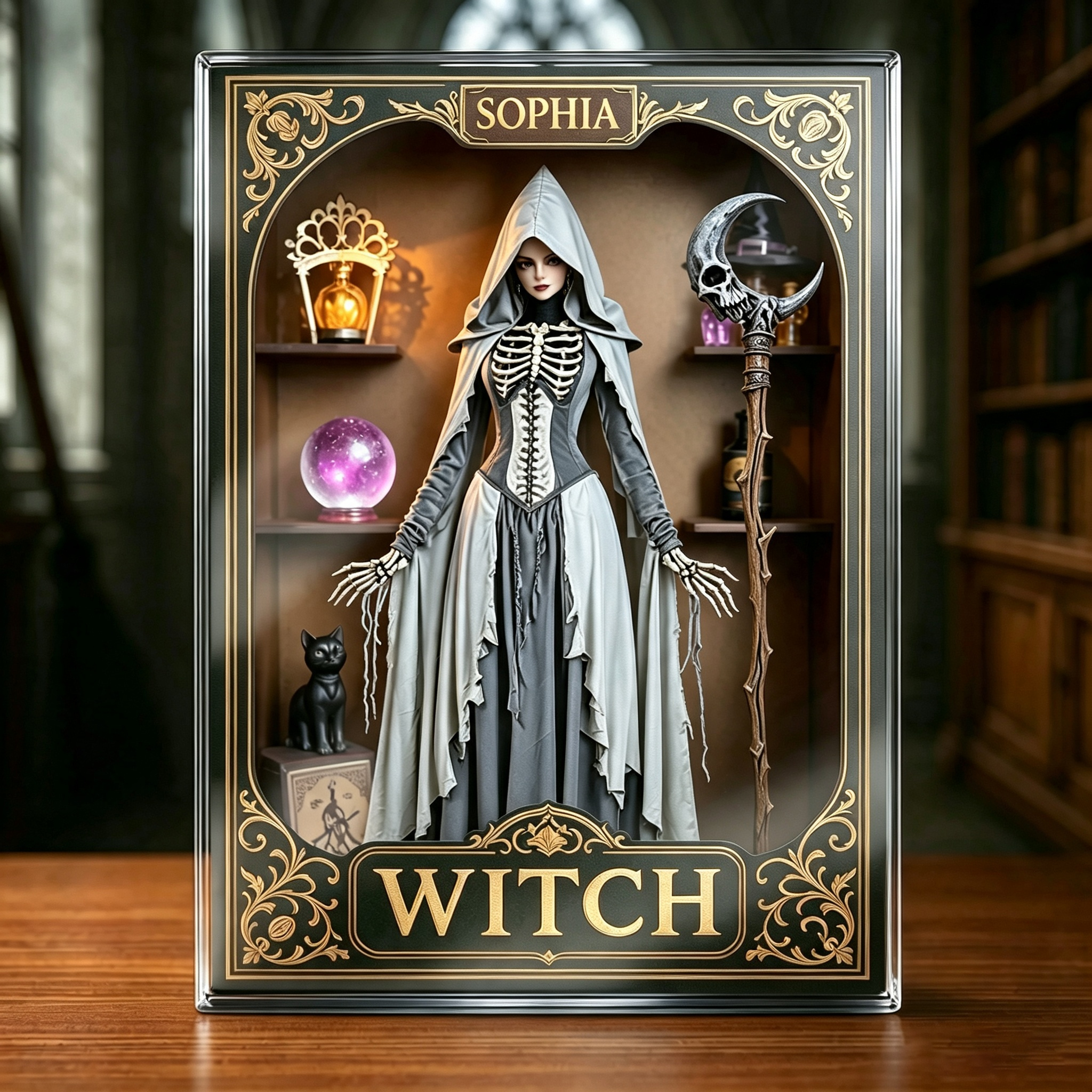 Personalized Rectangle Shaped Acrylic Plaque Halloween Witchy Gifts For Women A Beauty Born Of Night