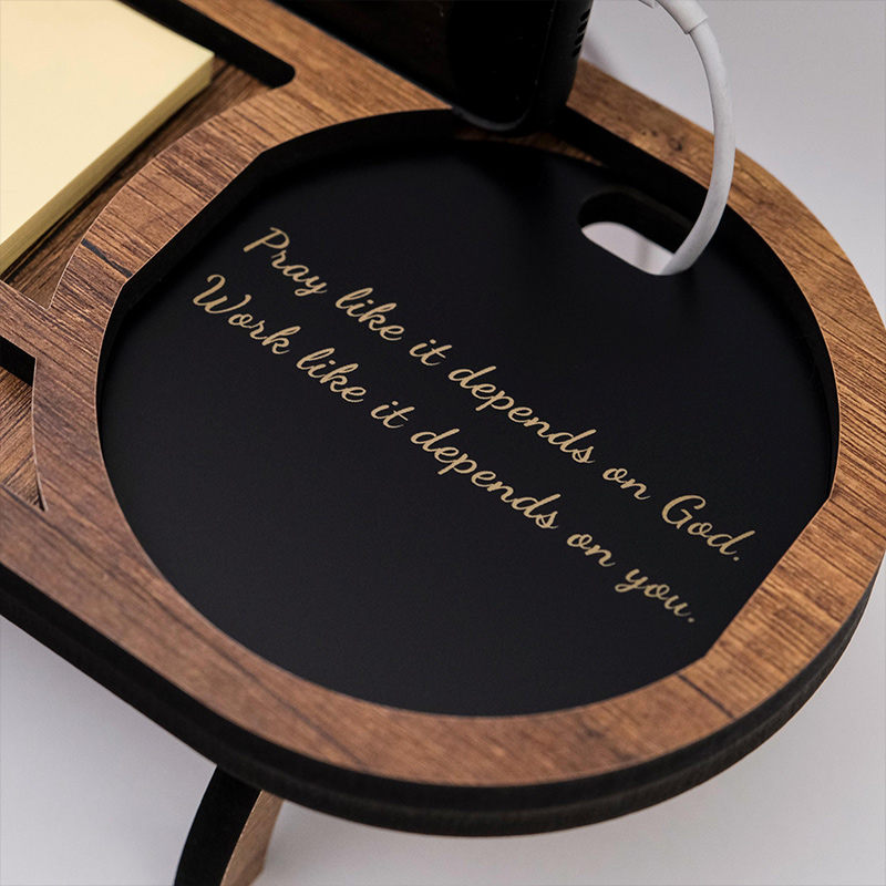 Personalized Wood Desk Organizer Custom Wood Phone Stand Charging Station Dad Gift for Him Birthday Gifts for Papa Mom