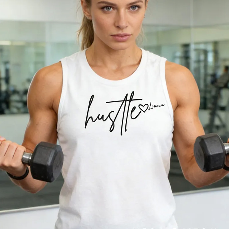Personalized Hustle Muscle Tank Inspirational Workout Gym Top Gym Top Muscle Tank Inspirational Workout Gym Top for Gym Lover