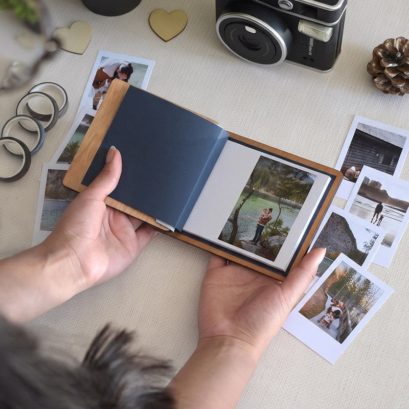 Personalized Adventures with Dad Mini Keepsake Photo Book Handcrafted Engraved Wooden Cover Custom Gift for Dad Father's Day Gift