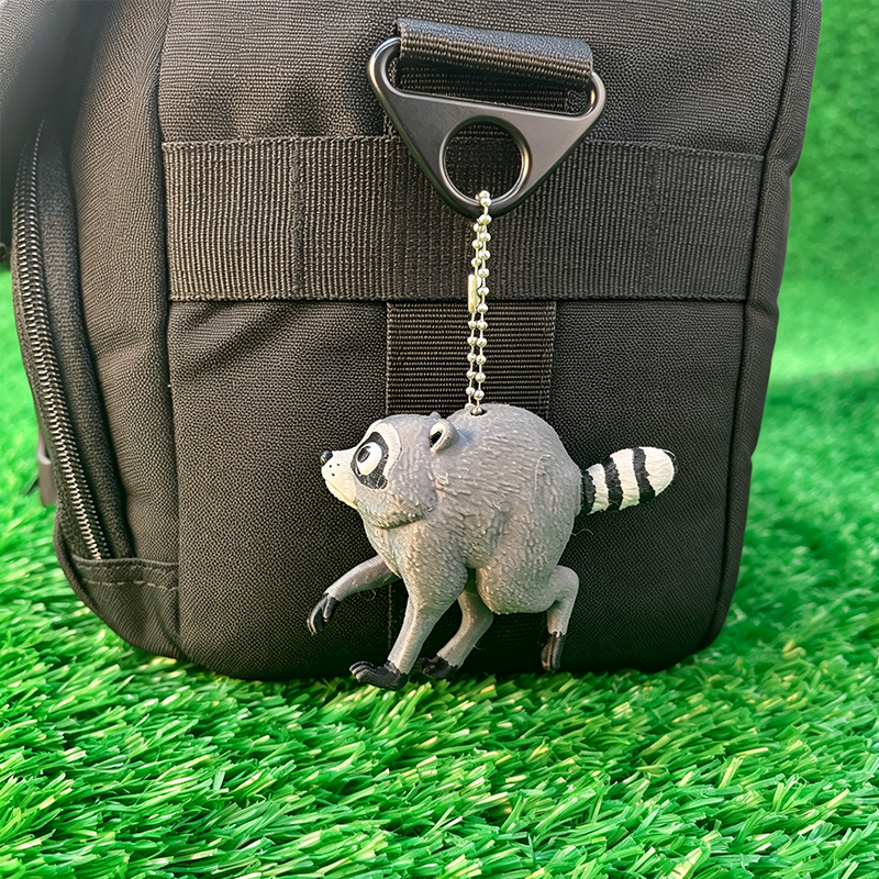 Jimothy the Raccoon Keychain | Short Spine Viral Seattle Raccoon Meme Charm | Internet Famous Trash Panda Gift for Raccoon Lovers