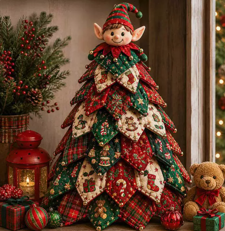 DIY Quilted Christmas Sewing Kit, Fabric Patchwork Beginner Holiday Craft Gift for Home Decor Christmas Holiday Decor