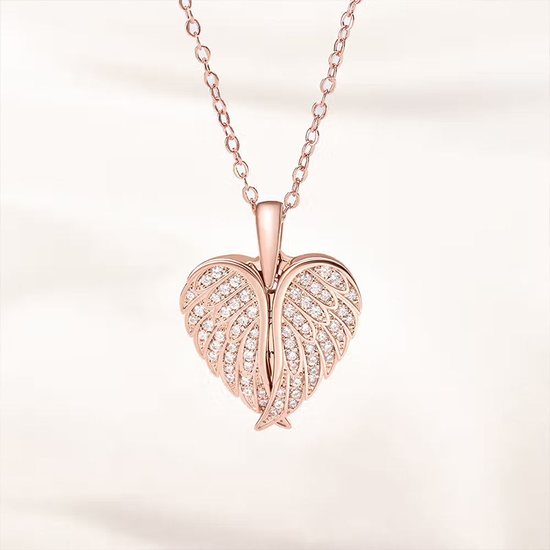 Personalized Angel Wing Photo Locket Necklace My Guardian Angel Always Close to My Heart Necklace with Family Photo Gift for Family