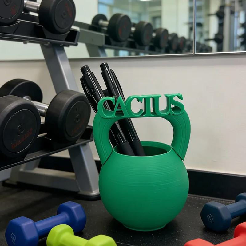 Personalized Multicolor 3D Printed Kettlebell Pen Holder with Name Stationery Storage Desktop Decor Birthday Gift for Boxing Lovers Athletes Gym Lover