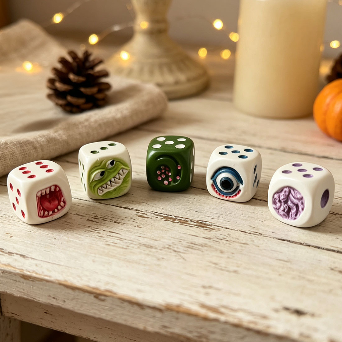 5 Pcs Monster Dice Halloween Tabletop Game Dice Set Props