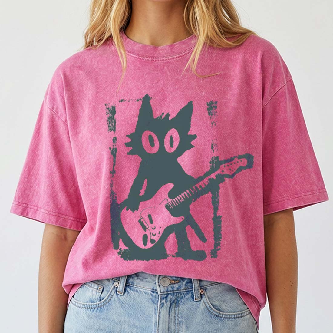 Rock Star Cat Shirt Vintage Kitten Y2K T-Shirt