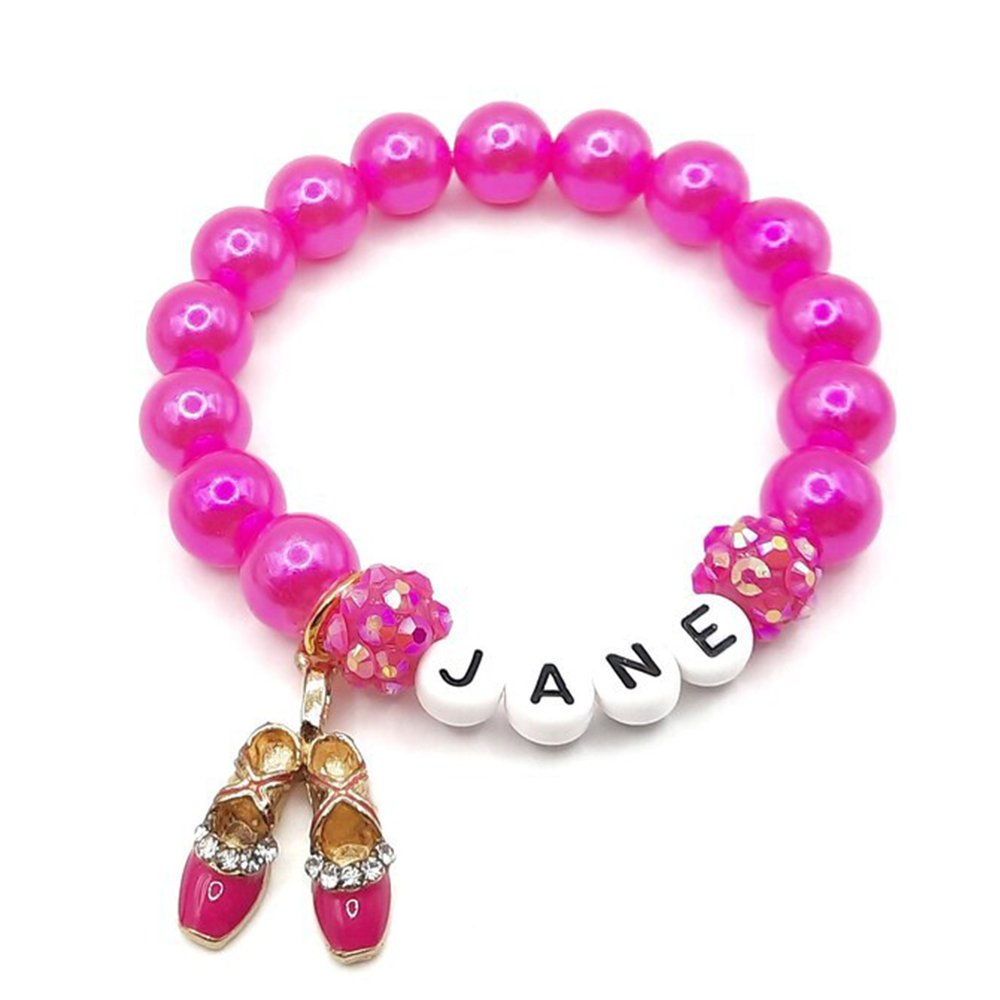 Personalized Ballet Name Bracelet Girls Ballerina Jewelry