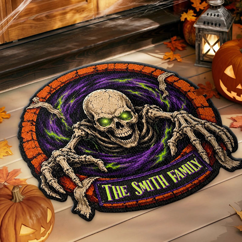 Personalized Shaped Doormat Custom Halloween Decor Birthday Gifts For Mom Dad Brother Sister Family Halloween Gift Enter If You Dare