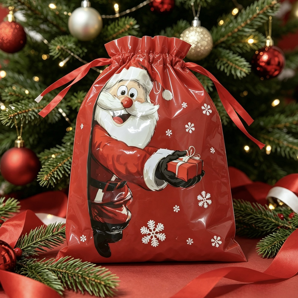 Personalized Santa Suit Gift Sack Large Christmas Present Bag Detail Festive Holiday Storage