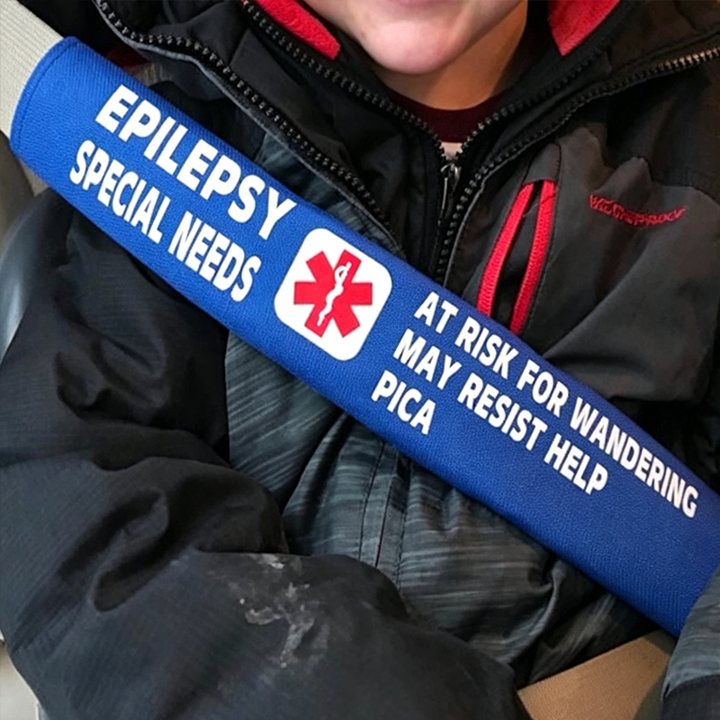 Handmade Printed Type 1 Diabetes Medical Alert Seatbelt Cover - Autism Seat Belt Cover-Special Needs Seatbelt Cover - Cerebral Palsy - Down Syndrome