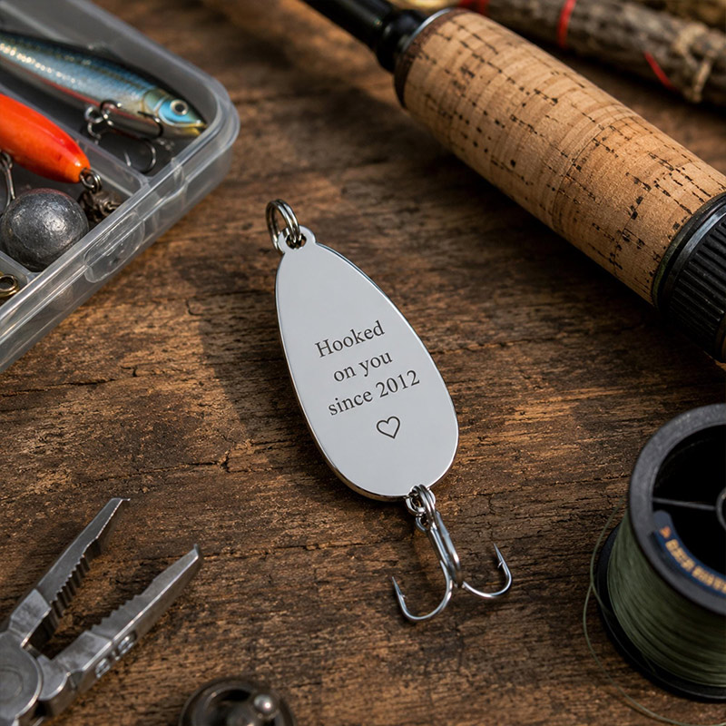 Personalized Photo Fishing Lure Custom Fish Hook Gift for Dad Grandpa Gift Father's Day Keepsake Angler Memorial Gift