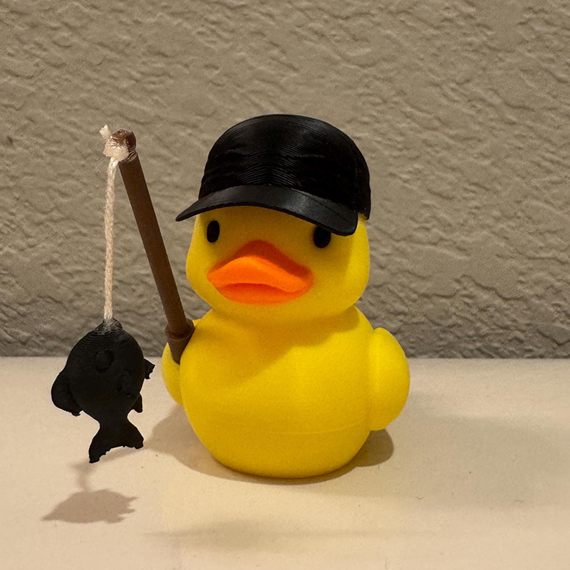 Personalized Fisher Duck Novelty Country Vibe Duck Outdoor Adventure Duck Gift for Fishing Lover Collectible Dad Gift