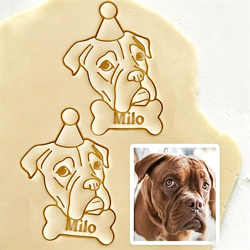 Personalized Pet Dog Photo Cookie Cutter Birthday Pet Portrait Cookie Cutter | Pet Party Gift