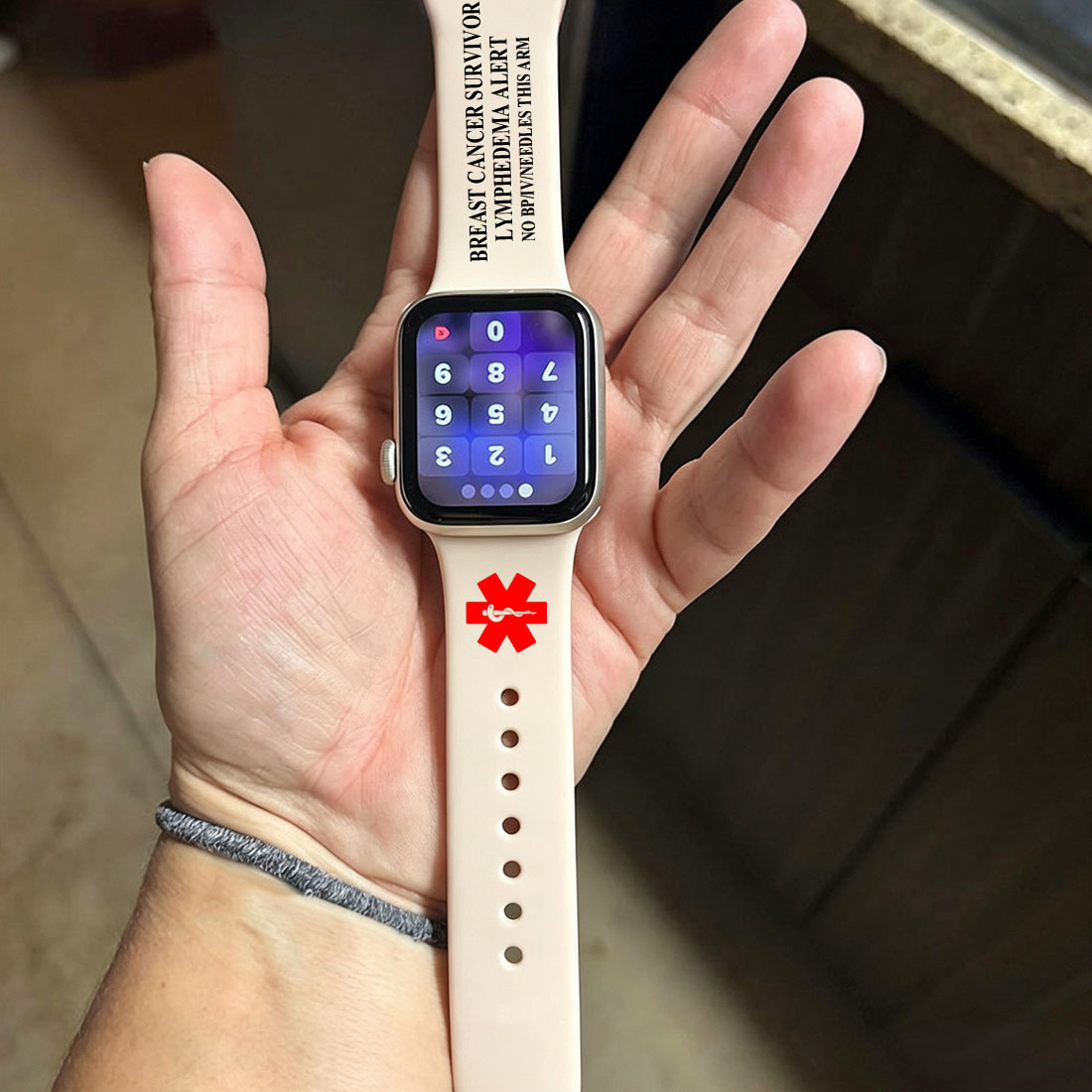 Personalized Emergency Medical Alert Silicone Watch Band for Apple  Gift for Breast Cancer Diabetes Allergy