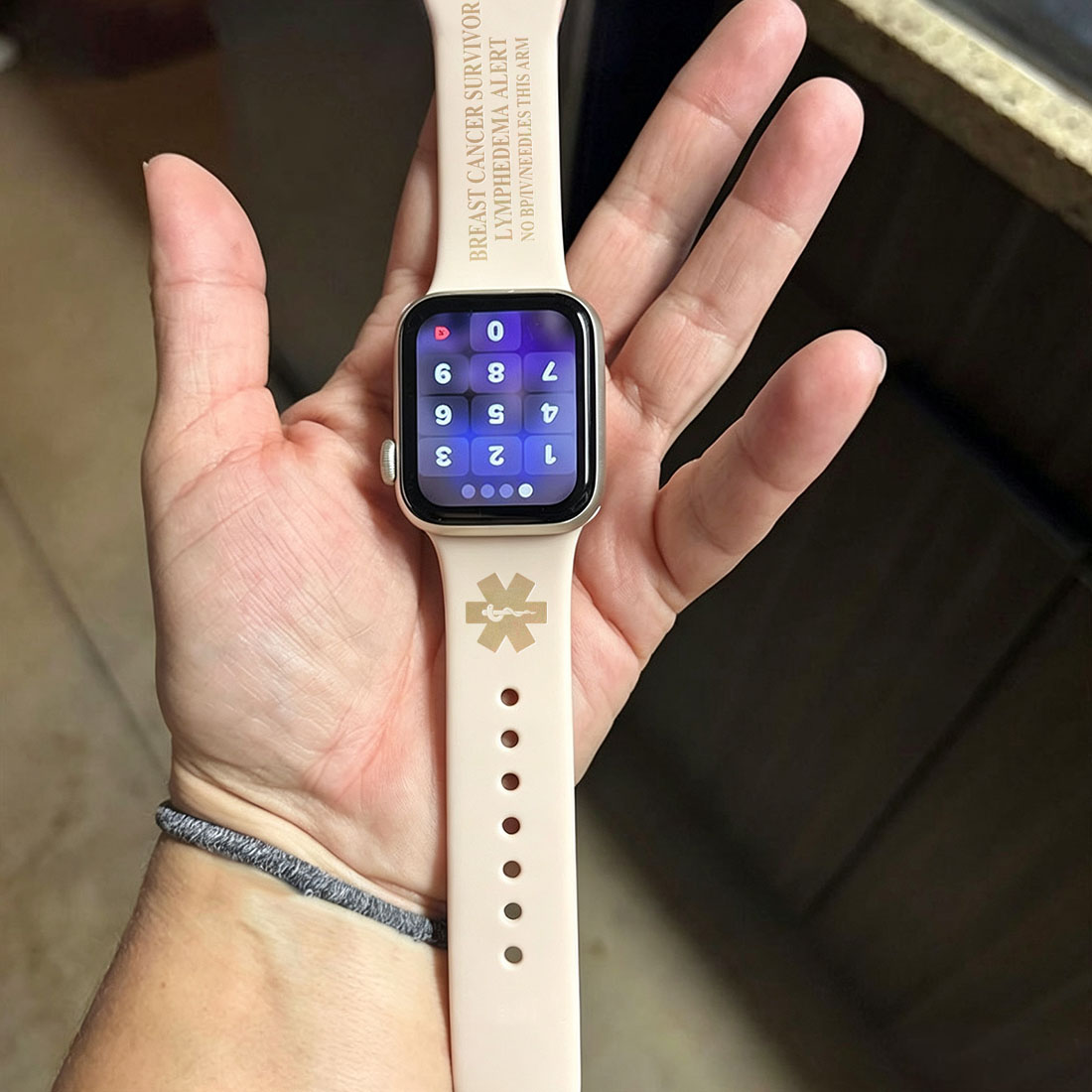 Personalized Emergency Medical Alert Silicone Watch Band for Apple  Gift for Breast Cancer Diabetes Allergy Autism