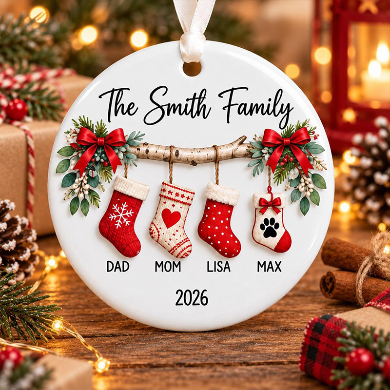 Personalized Family Christmas Ornament 2026 Custom Family Name Ornament  Stocking Ornament Family Keepsake Gift Family Xmas Gifts