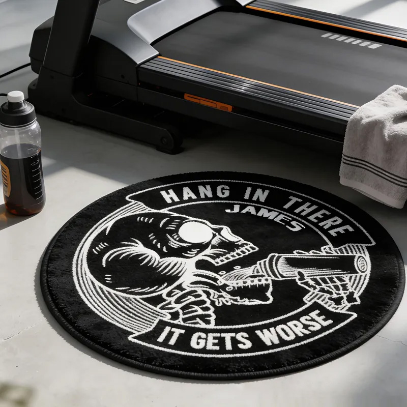 Personalized Gym Rat Funny Rug  Doormat and Workout Transform Gym Space with Custom Name Powerlifting Gift Funny Fitness for Fitness Gym Owner Lovers