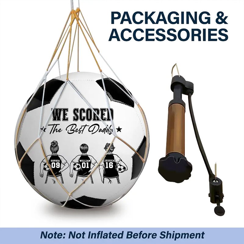 Personalized We Scored The Best Dad Soccer Ball with Kids Backside Line Art Gift for Dad Birthday Father's Day Soccer Lover Gift