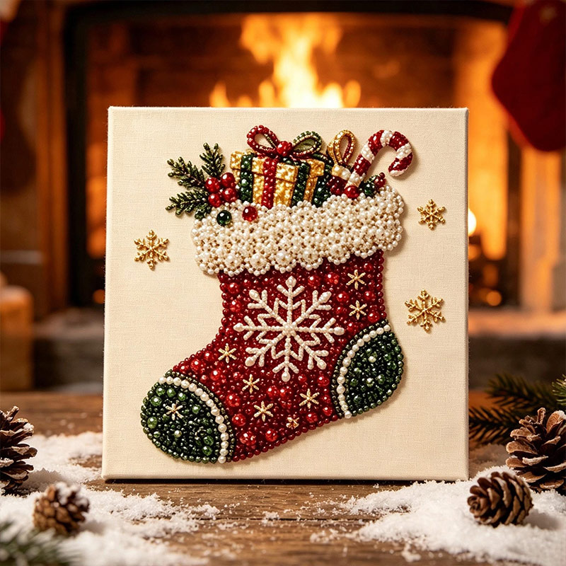 Personalized DIY Pearl Diamond Painting Kit Christmas Kitchen Scene Adults Beginners Craft Christmas Gift for Family