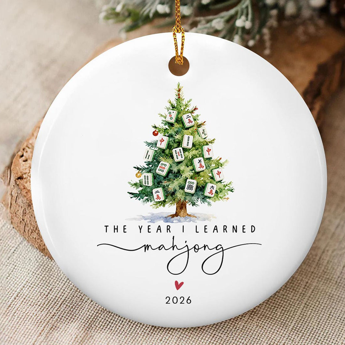 The Year I Learned Mahjong Custom Mahjong Ornament Funny Mahjong Group Gift