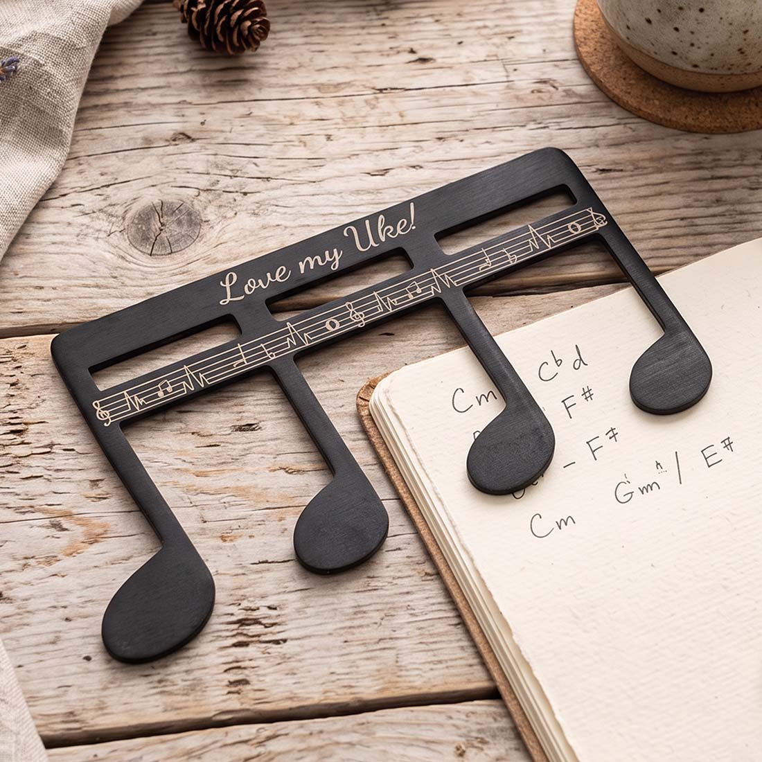 Personalized Classic Music Note Page Holder Bookmark with Engraving Text Read Accessory
