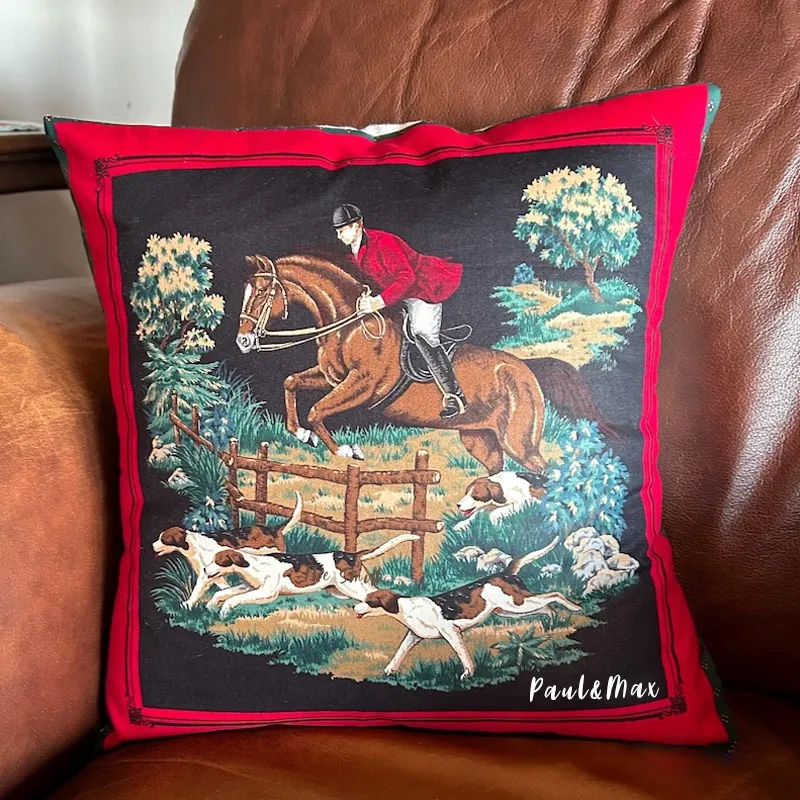 Personalized Equestrian Throw Pillow Horse Fox Hunting Pillow Cover Equestrian Decor for Riding Lovers Equestrian Lovers