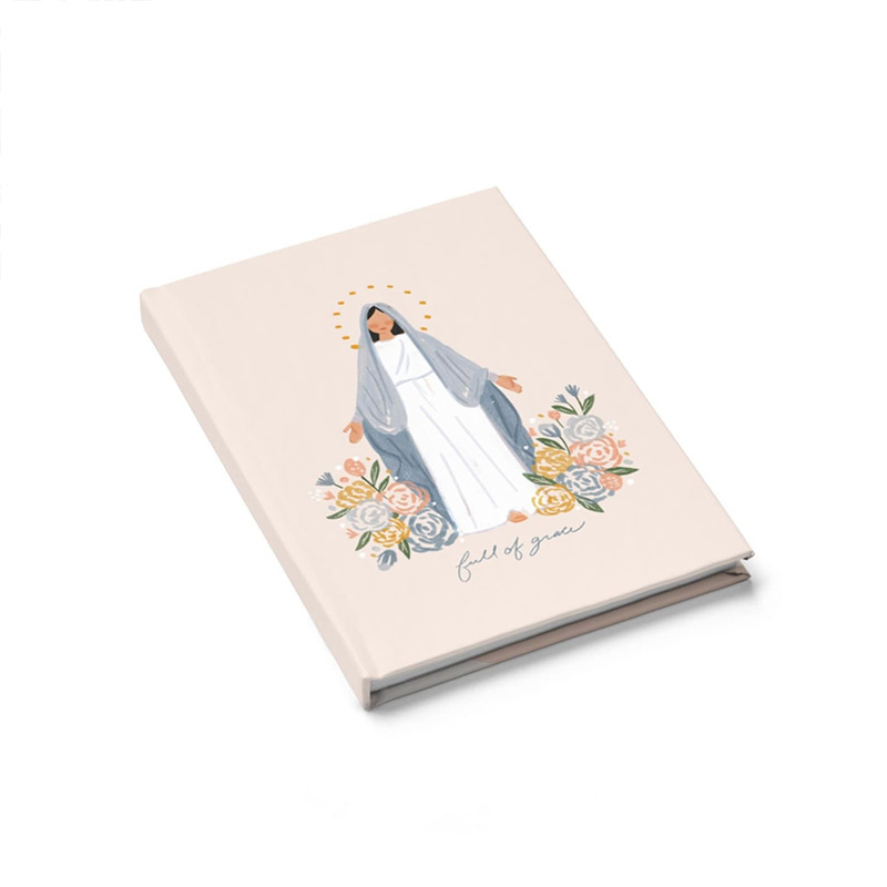 Personalized Virgin Mary Flower A5 Prayer Journal Notebook with Name Gift for Christian Religious Gift for Women Mom Grandma