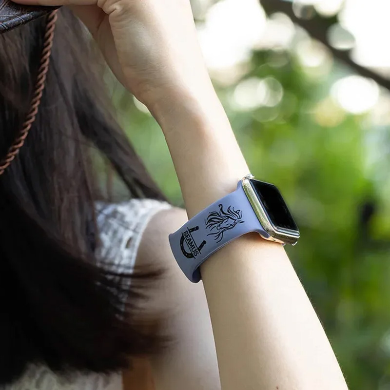 Personalized Horse Horseshoe Silicone Watch Band for Equestrian Riding Lovers
