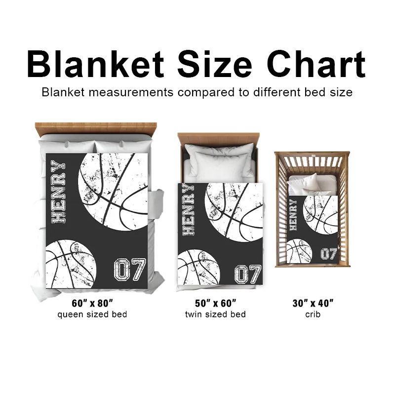 Personalized Basketball Blanket with Custom Name and Dynamic Artwork for Basketball Fans