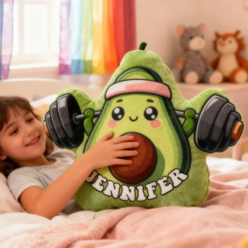 Personalized Avocado Weightlifting Throw Pillow Graphic 3D Print Trainer Fitness Planner Decoration Letter Pillow Exercise Sport Gym Sublimation Design Lift Heavy Shit Gym Rat Weightlifting Pillow for Kids Gym Lovers
