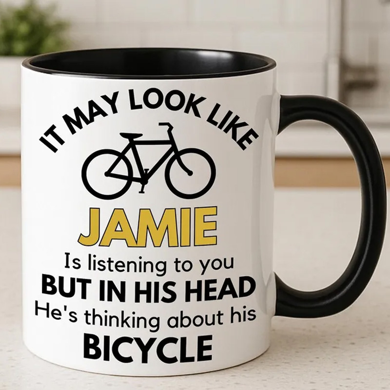 Personalized Cyclist Coffee Mug Funny Bicycle Gift Lover Mug Cyclist Gift Mountain Biker Gift Cycling Gift Bike Gift Bicyclist Mug Colour Options Available