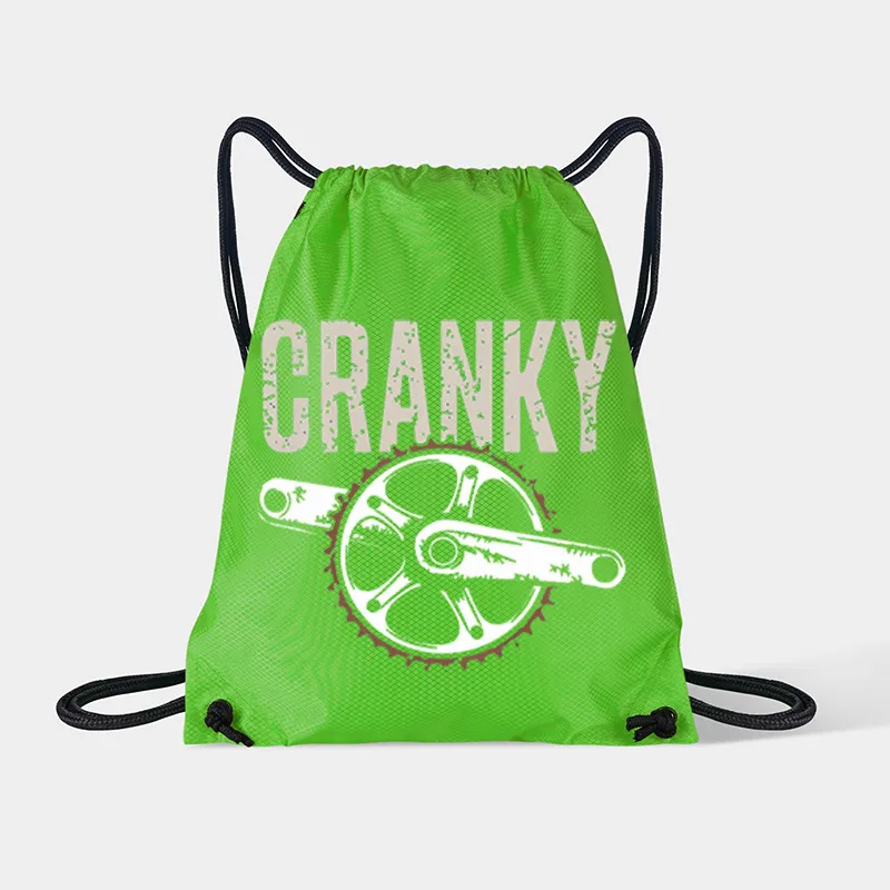 Personalized Cranky Bicycle Lover Drawstring Bag Funny Cycling Sports Backpack Bags Gift for Cycling Lovers Cyclists