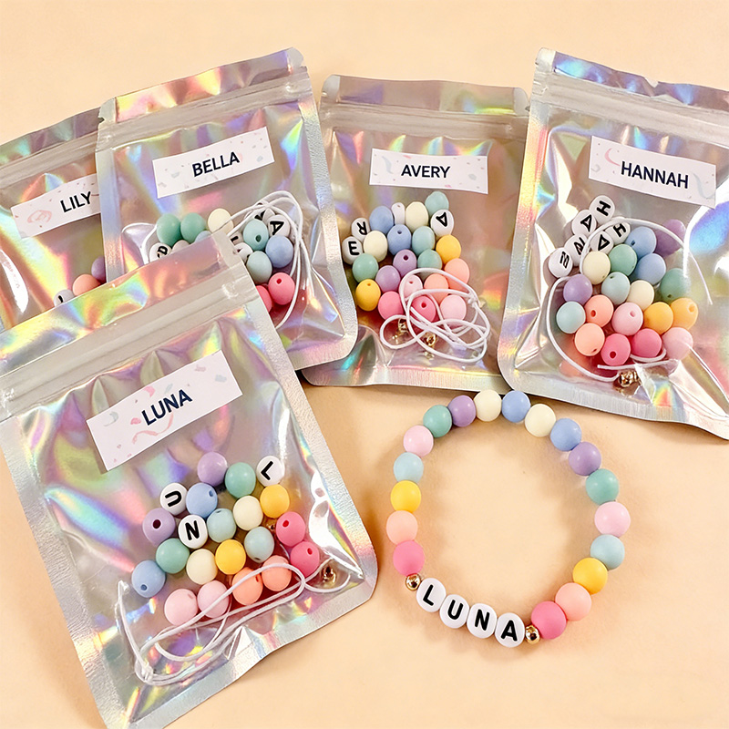 Personalized Name Bracelet DIY Friendship Bracelet Kit Birthday Party Favor Custom Letter Bracelets  Make Your Own Friendship Bracelets gift for boy and girl 