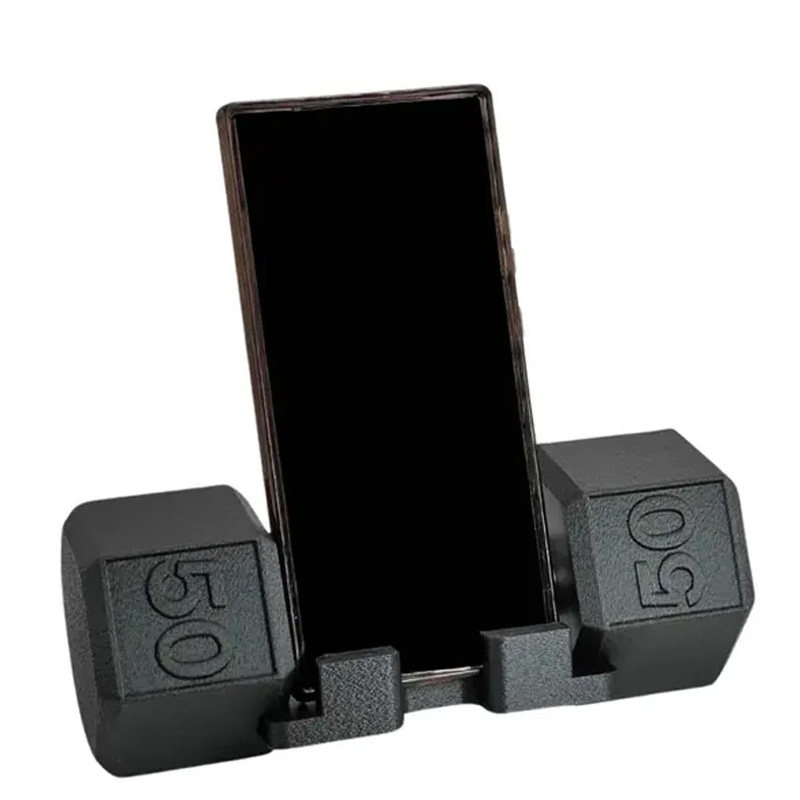 Personalized Stay Fit Focused Dumbbell Phone Stand for Desk Perfect Gift for Personal Trainer or Fitness Enthusiast Gym Lovers