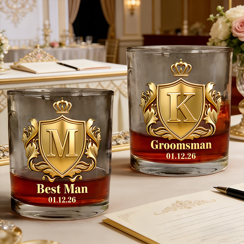 Personalized Monogrammed Men's Whiskey Glasses Groomsman Glasses Cup Bachelor Party Whiskey Glasses Best Man Gift Groom Gift