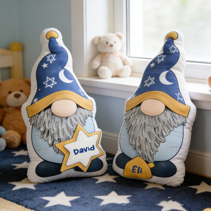 Personalized Hanukkah Gnome with Dreidel and Star of David Pillow Religious Home Decor Happy Hanukkah Gift for Jewish Family Gift for Kid