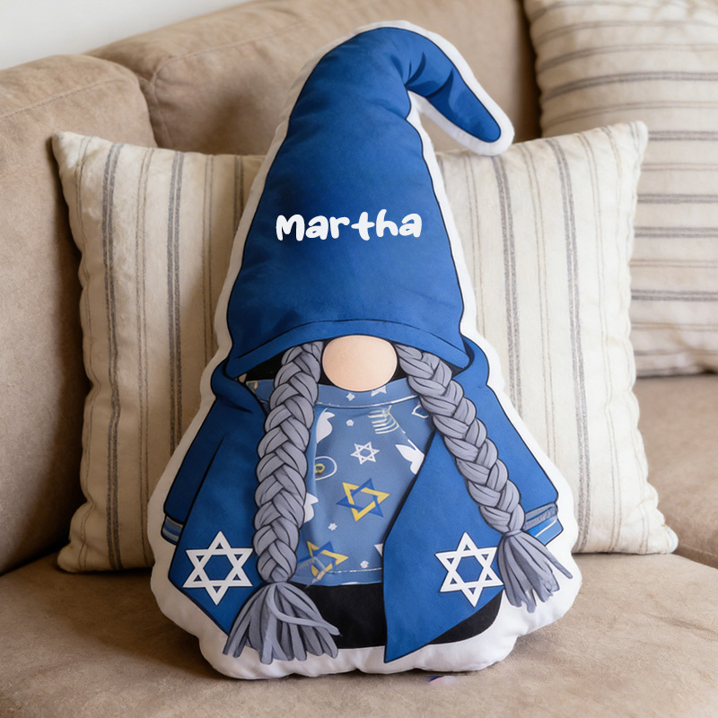 Personalized Hanukkah Gnome Pillow with Name Religious Home Decor Happy Hanukkah Gift Religious Pillow Gift for Jewish Family